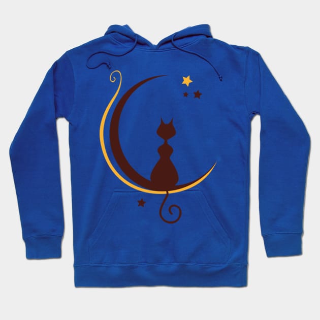 lunar cat Hoodie by mido